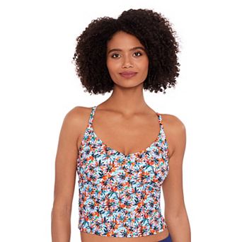 Women's Eco Beach Cropped Scoopneck Strappy Tankini Swim Top