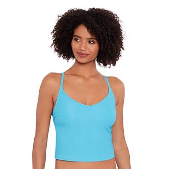 Women's Eco Beach Cropped Scoopneck Strappy Tankini Swim Top
