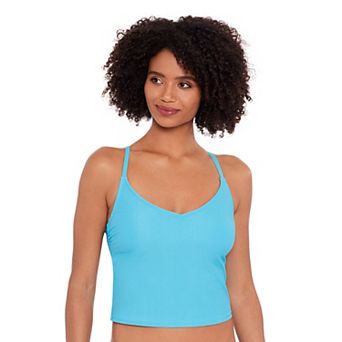 Women's Eco Beach Cropped Scoopneck Strappy Tankini Swim Top