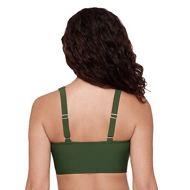 Women's Eco Beach Longline Scoopneck Tie Front Bikini Top