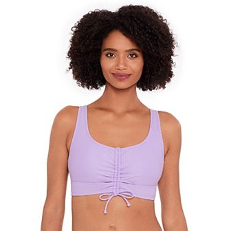 Women's Eco Beach Longline Scoopneck Tie Front Bikini Top