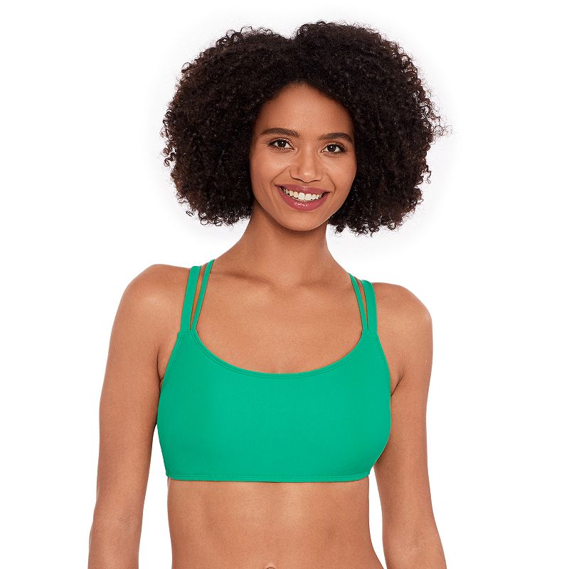 Women's Eco Beach Scoopneck Hook Back Bikini Top, Size: Medium, Kelly Green