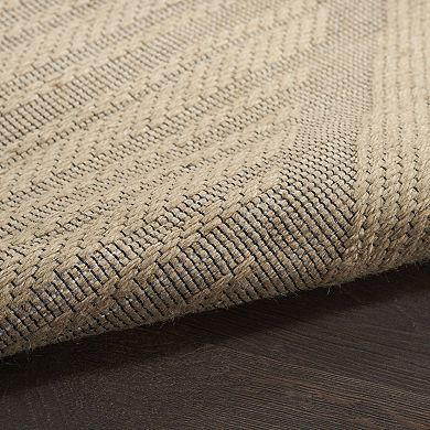 Nourison Washable Jute Non-Slip Modern Geometric Fringe Indoor Rug