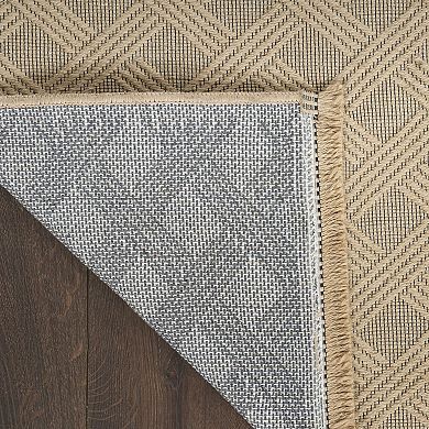 Nourison Washable Jute Non-slip Modern Fringe Indoor Rug