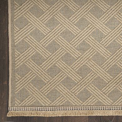 Nourison Washable Jute Non-slip Modern Fringe Indoor Rug