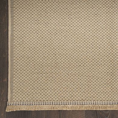 Nourison Washable Jute Non-slip Farmhouse Fringe Indoor Rug