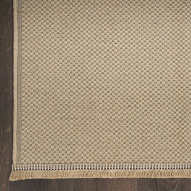 Nourison Washable Jute Non-Slip Farmhouse Fringe Indoor Rug