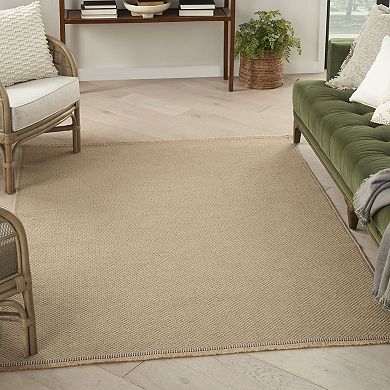 Nourison Washable Jute Non-Slip Farmhouse Fringe Indoor Rug