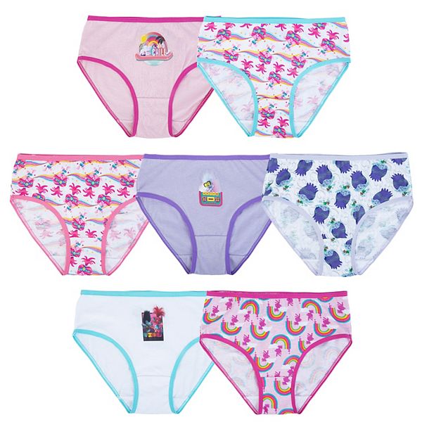 Girls 4-8 Trolls 7-Pack Cotton Breif Underwear