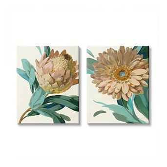 Stupell Home Decor Garden Flower Canvas Wall Art 2 pc Set - Size 24x30