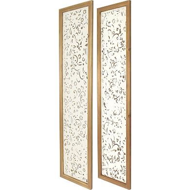 Floral Carved Wall Art Panels 2-piece Set