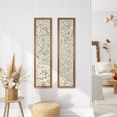 Floral Carved Wall Art Panels 2-piece Set