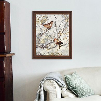 Birds Embellished Canvas Framed Wall Art