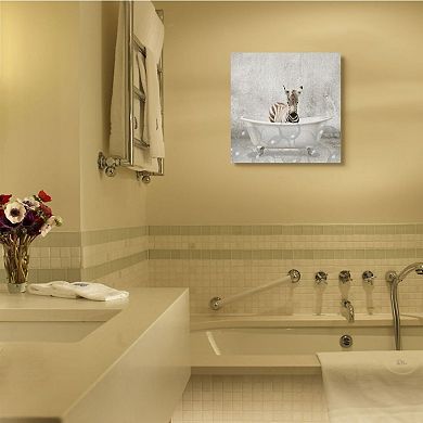 Stupell Home Decor Baby Zebra Bath Canvas Wall Art