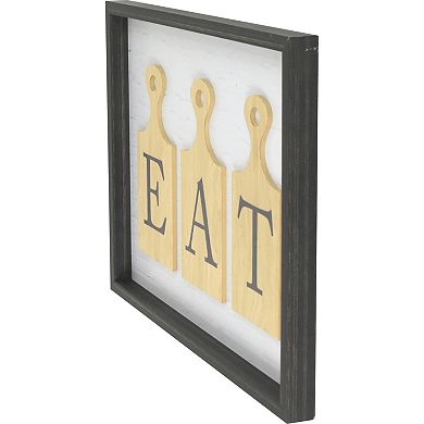 Cutting Board "EAT" Framed Kitchen Wall Art
