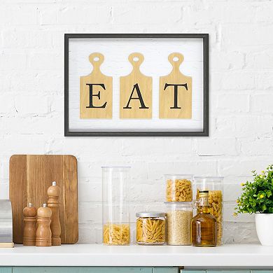 Cutting Board "EAT" Framed Kitchen Wall Art