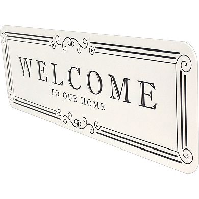 Embossed Metal "Welcome To Our Home" Sign Wall Decor
