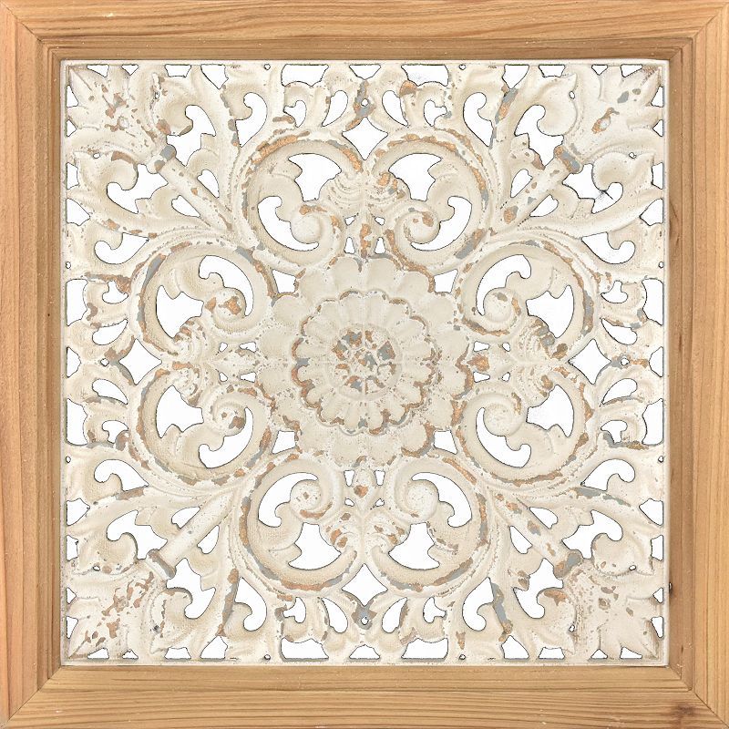 Framed Textured Medallion Wall Decor, Multi
