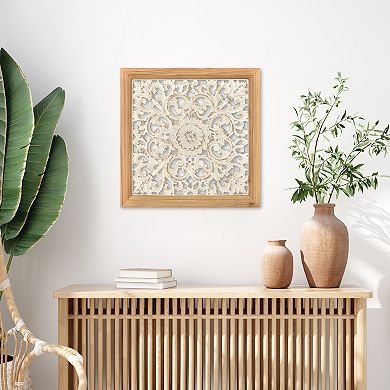 Framed Textured Medallion Wall Decor
