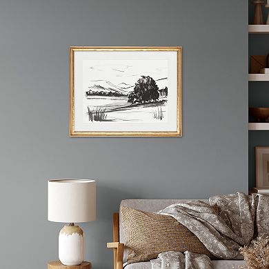 Charcoal Landscape Framed Wall Art