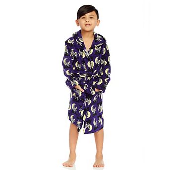 Leveret Kids Fleece Hooded Robe Wolf