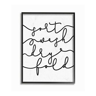Stupell Home Decor Sort Wash Dry Fold Laundry Framed Wall Art - Size 24x30