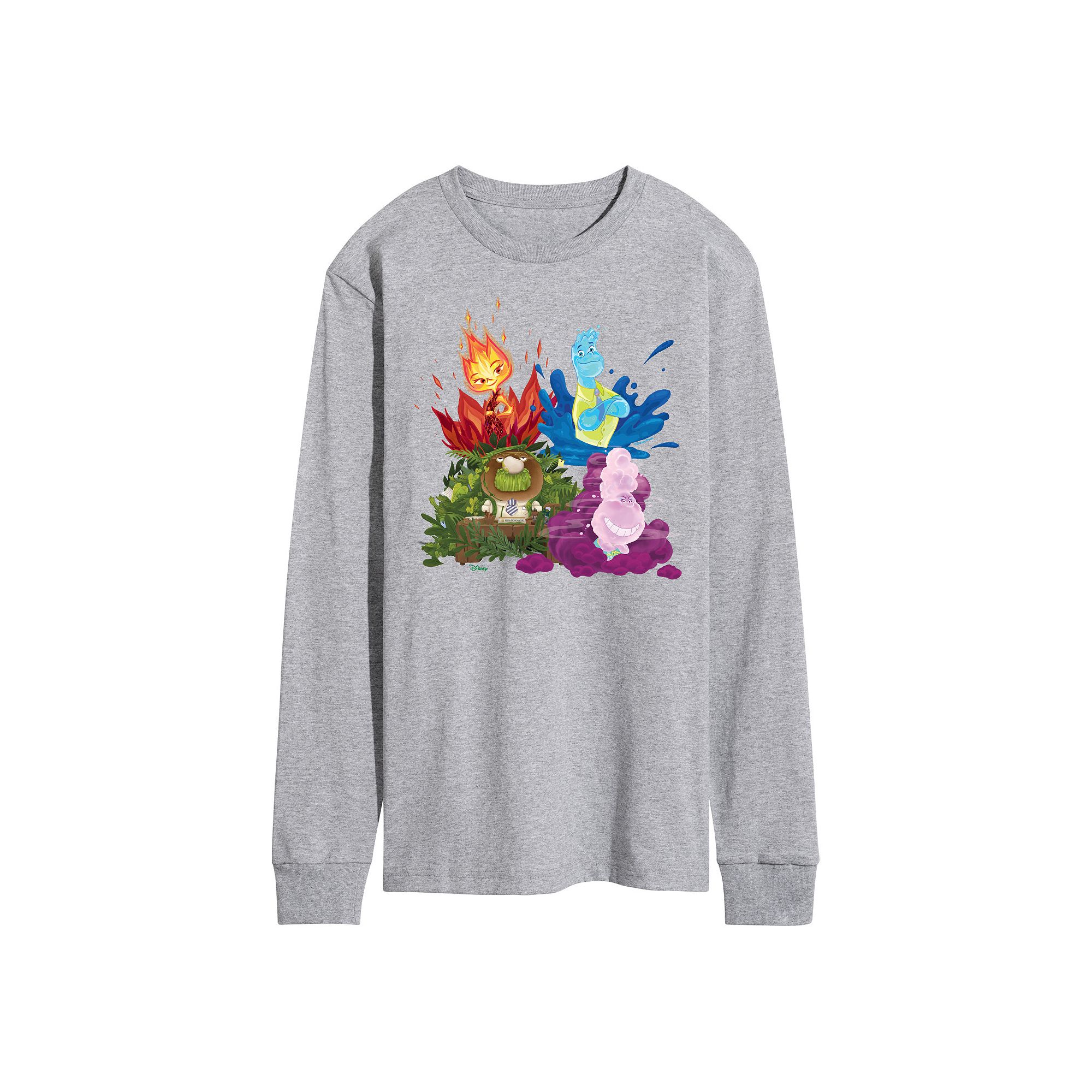 Disneys Elemental Mens Group Long Sleeve, Size: Small, Gray