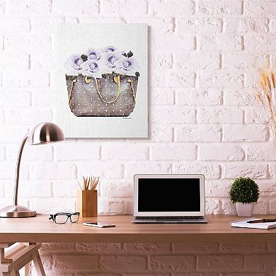 Stupell Home Decor Purple Flower Purse Canvas Wall Art