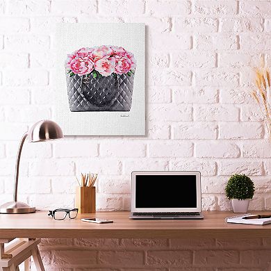 Stupell Home Decor Pink Flower Purse Canvas Wall Art