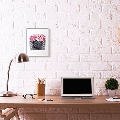 Stupell Home Decor Pink Flower Purse Glam Framed Wall Art