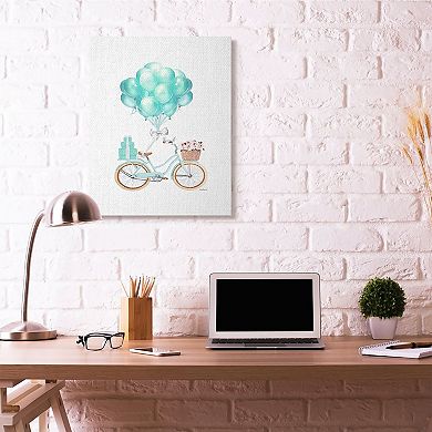 Stupell Home Decor Blue Balloon Bike Canvas Wall Art