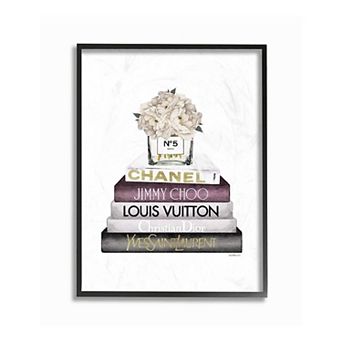 Stupell Home Decor White Flower Bookstack Framed Wall Art - Size 16x20