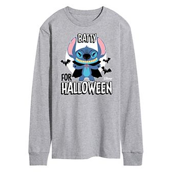 Disney's Lilo & Stitch Men's Batty For Halloween Long Sleeve Tee