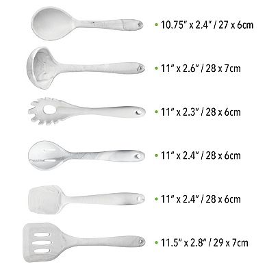 mDesign Silicone Kitchen Utensil Set - 6 Pieces