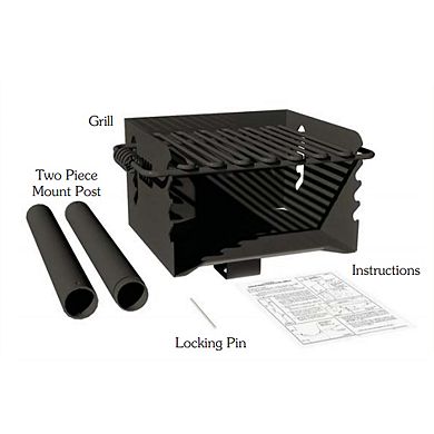 Pilot Rock CBP-135 Park Style Outdoor Camping BBQ Charcoal Grill with Swivel