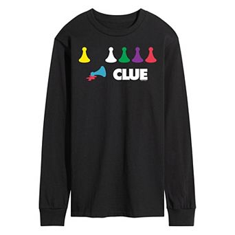 Men's Clue Game Pieces Long Sleeve Graphic Tee by Hasbro