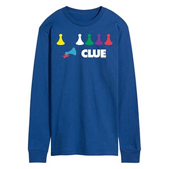 Men's Clue Game Pieces Long Sleeve Graphic Tee by Hasbro
