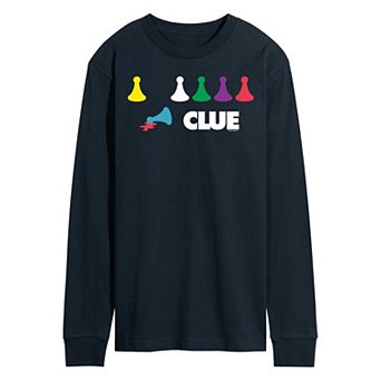 Men's Clue Game Pieces Long Sleeve Graphic Tee by Hasbro