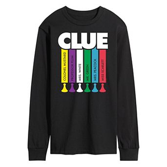 Men's Clue Logo Characters Long Sleeve Graphic Tee by Hasbro