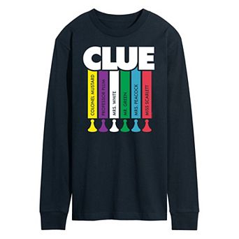 Men's Clue Logo Characters Long Sleeve Graphic Tee by Hasbro