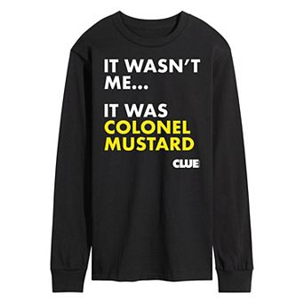 Men's Clue It Was Colonel Mustard Long Sleeve Graphic Tee by Hasbro