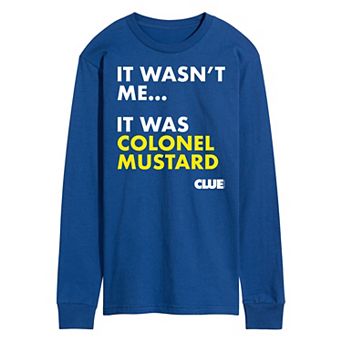 Men's Clue It Was Colonel Mustard Long Sleeve Graphic Tee by Hasbro