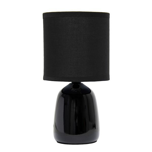 10.04&#34; Traditional Ceramic Thimble Base Bedside Lamp with Fabric Shade - Simple Designs: ETL Listed, No Assembly Required