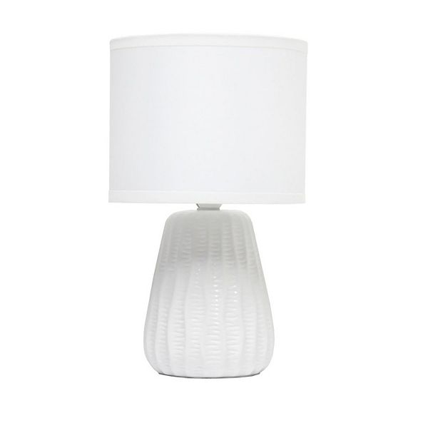 11.02" Mini Modern Ceramic Pastel Accent Bedside Table Desk Lamp: ETL Listed, No Assembly - Simple Designs