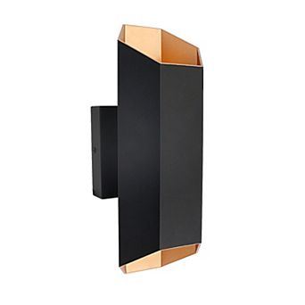 13 in Hexa Bronze Integrated LED Outdoor Up and Down Wall Sconce