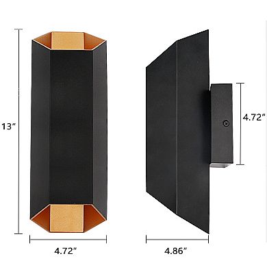 13-in Hexa Bronze Integrated LED Outdoor Up and Down Wall Sconce