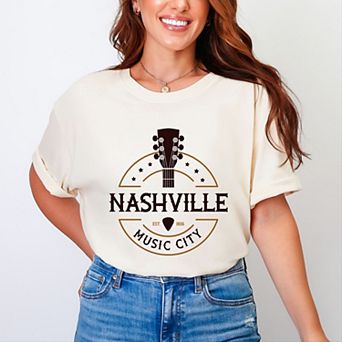 Simply Sage Market Nashville Music City Guitar Garment Dyed Tee