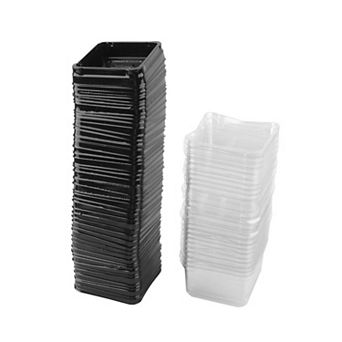 Plastic Bakery Moon Cake Boxes Container Holder Cover 50 pc Black