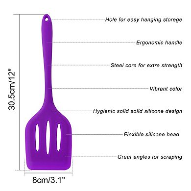 Silicone Slotted Turner Heat Resistant Non Stick for Cooking Baking