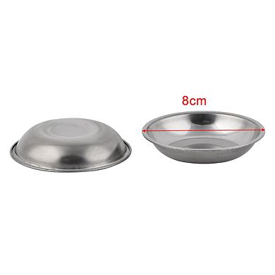 Stainless Steel Household Round Shaped jam Soy Dish Bowl 3.1" Dia 4 PCS